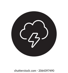 Cloud thunder glyph icon isolated on white background
