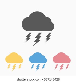 cloud and thunder icon