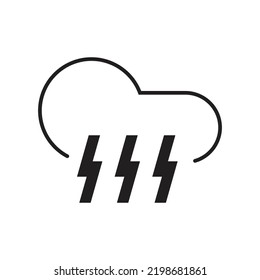 Cloud thunder icon design. Thunderstorm cloud icon, Storm Icon. isolated on white background. vector illustration