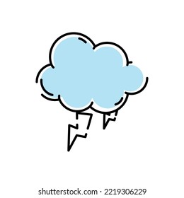 cloud with thunder icon vector image white background