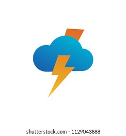 Cloud and Thunder Logo Template