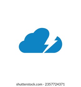 Cloud Thunder logo template, Cloud Flash logo designs vector