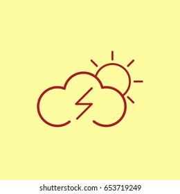 Cloud thunder sun icon