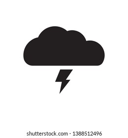 cloud with thunder symbol icon sign, vector, eps 10