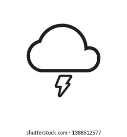 cloud with thunder symbol icon sign, vector, eps 10
