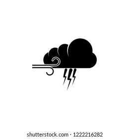 Cloud, thunder and wind icon. Element of weather. Premium quality graphic design icon. Signs and symbols collection icon for websites, web design, mobile app on white background