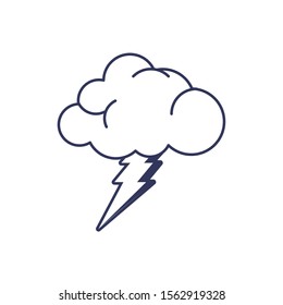 cloud thunderbolt astrology moon line image vector illustration