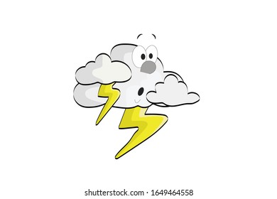 Cloud and Thunderbolt sky Object Vector Illustration