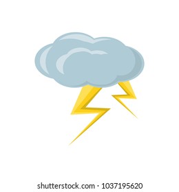 cloud with thunders icon over white background vector illustration