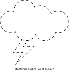 A cloud with a thunderstorm. Circle and paint