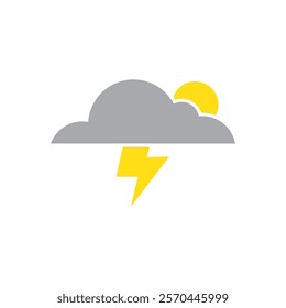 Cloud and thunderstorm icon design