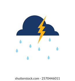 Cloud and thunderstorm icon design