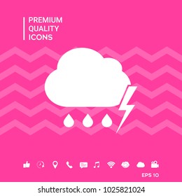 Cloud thunderstorm lightning rain icon