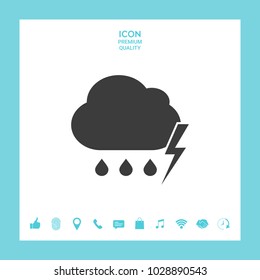 Cloud thunderstorm lightning rain icon