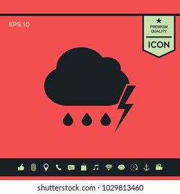 Cloud thunderstorm lightning rain icon