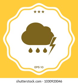 Cloud thunderstorm lightning rain icon