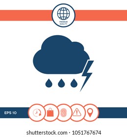 Cloud thunderstorm lightning rain icon
