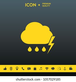 Cloud thunderstorm lightning rain icon
