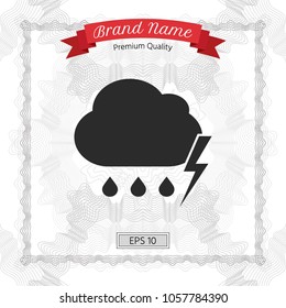 Cloud thunderstorm lightning rain icon