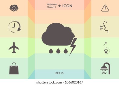 Cloud thunderstorm lightning rain icon