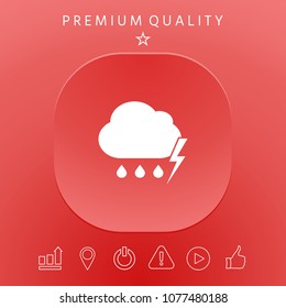Cloud thunderstorm lightning rain icon
