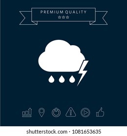 Cloud thunderstorm lightning rain icon