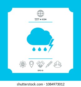 Cloud thunderstorm lightning rain icon