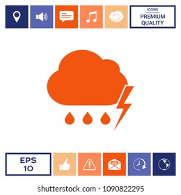 Cloud thunderstorm lightning rain icon