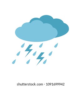Cloud thunderstorm lightning rain icon