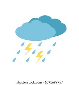 Cloud thunderstorm lightning rain icon