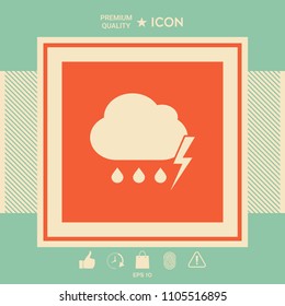 Cloud thunderstorm lightning rain icon