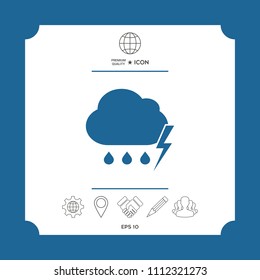 Cloud thunderstorm lightning rain icon