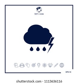 Cloud thunderstorm lightning rain icon