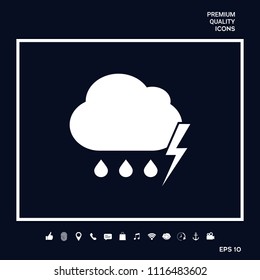 Cloud thunderstorm lightning rain icon