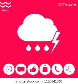 Cloud thunderstorm lightning rain icon