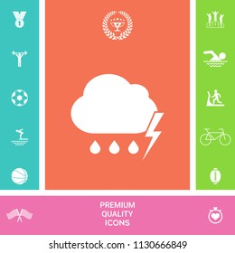 Cloud thunderstorm lightning rain icon