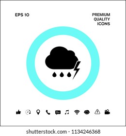 Cloud thunderstorm lightning rain icon