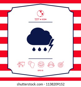 Cloud thunderstorm lightning rain icon