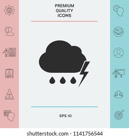 Cloud thunderstorm lightning rain icon