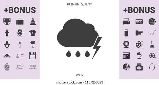 Cloud thunderstorm lightning rain icon - graphic elements for your design