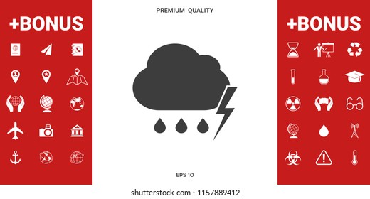 Cloud thunderstorm lightning rain icon