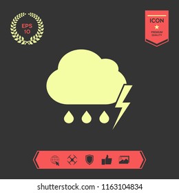 Cloud thunderstorm lightning rain icon