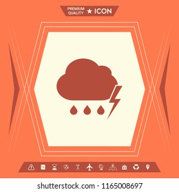 Cloud thunderstorm lightning rain icon