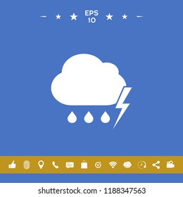 Cloud thunderstorm lightning rain icon