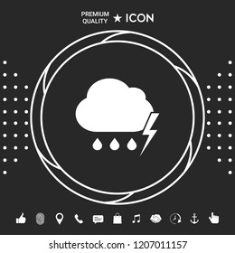 Cloud thunderstorm lightning rain icon