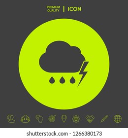Cloud thunderstorm lightning rain icon. Graphic elements for your design
