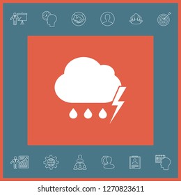 Cloud thunderstorm lightning rain icon. Graphic elements for your design