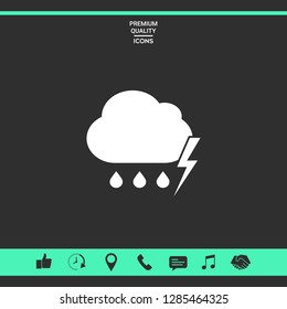 Cloud thunderstorm lightning rain icon. Graphic elements for your design