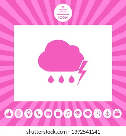 Cloud thunderstorm lightning rain icon. Graphic elements for your design