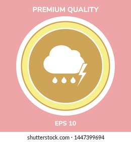 Cloud thunderstorm lightning rain icon. Graphic elements for your design